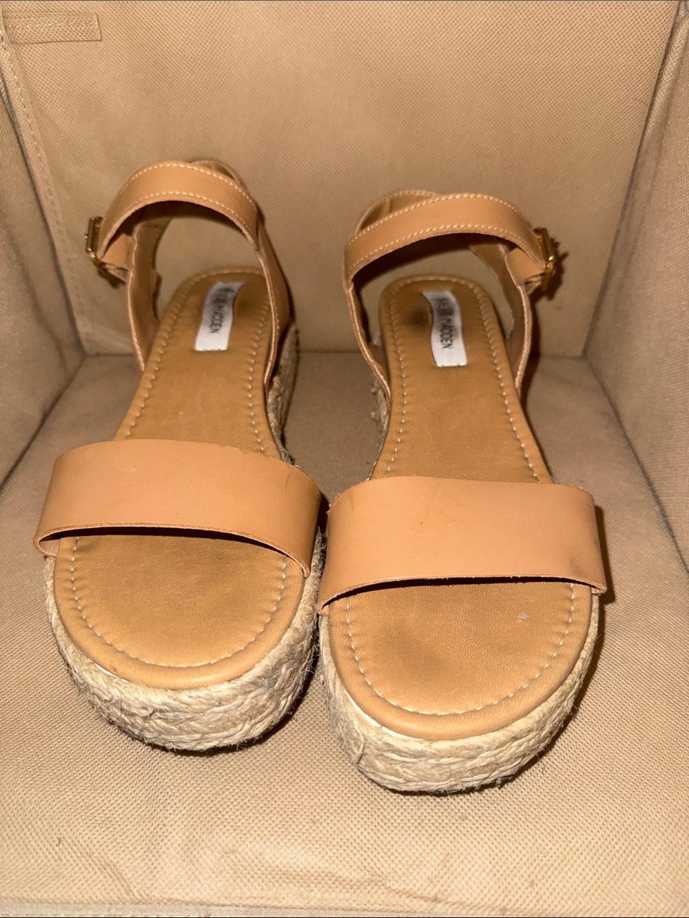 Steve Madden Tan Espadrille Platform Sandals